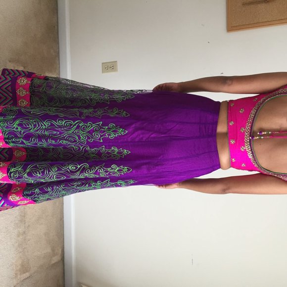 Magenta & Purple Indian Lehenga / Dress / Gown - Picture 3 of 3